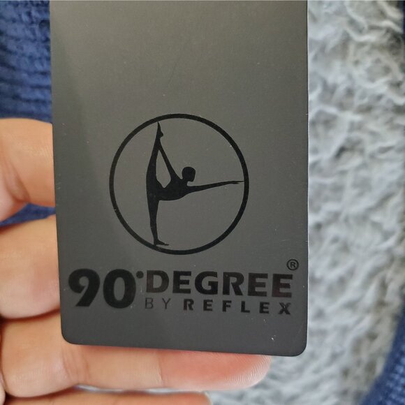 90 Degree Sweater Womens Medium Navy Blue Waffle Knit Zip Cardigan *NWT* - Picture 4 of 10